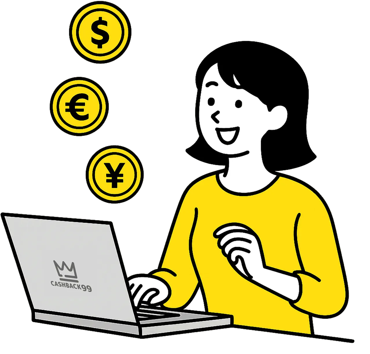 A woman receiving cashback from FX trading