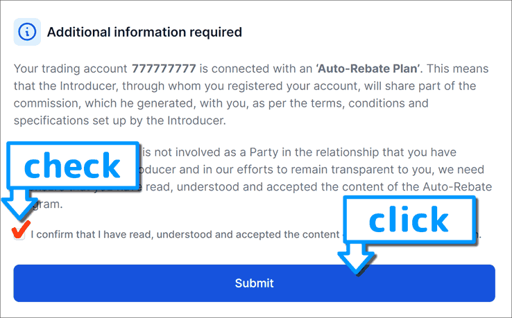 Screenshot of Auto-Rebate Approval